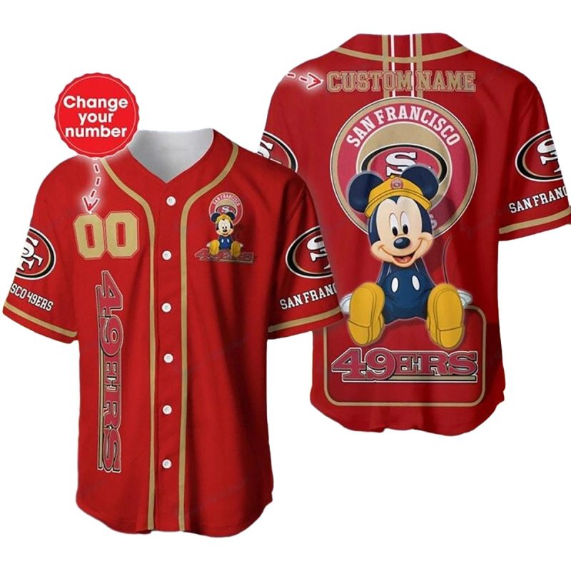 Personalized Disney Mickey San Francisco 49Ers Baseball Jersey 1