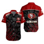 Personalized Elegant Monochrome Leaves San Francisco 49ers Hawaiian Shirt