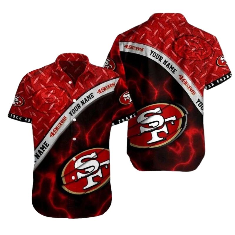 Personalized Fiery Red 49Ers Fanfare Hawaiian Shirt 1