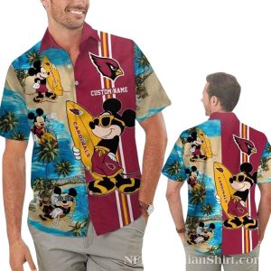 Personalized Funny Mickeys Beach Vacation Arizona Cardinals Hawaiian Shirt