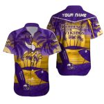 Personalized Golden Sunset Surf Minnesota Vikings Hawaiian Shirt