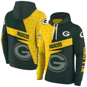 Personalized Green Bay Packers Abstract Shape Green AOP Hoodie