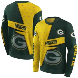 Personalized Green Bay Packers Abstract Shape Green AOP Sweatshirt