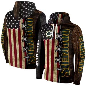 Personalized Green Bay Packers American Pride AOP Hoodie