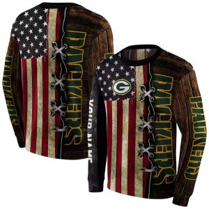 Personalized Green Bay Packers American Pride AOP Sweatshirt