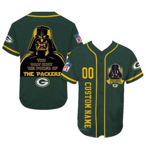 Personalized Green Bay Packers Darth Vader Baseball Jersey