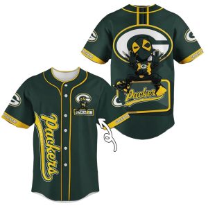 Personalized Green Bay Packers Deadpool Funny Green Baseball Jersey