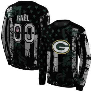 Personalized Green Bay Packers Distressed Flag Green Black AOP Sweatshirt
