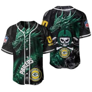 Personalized Green Bay Packers Dragon Baseball Jersey