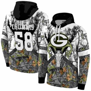 Personalized Green Bay Packers Forest Silhouette AOP Hoodie