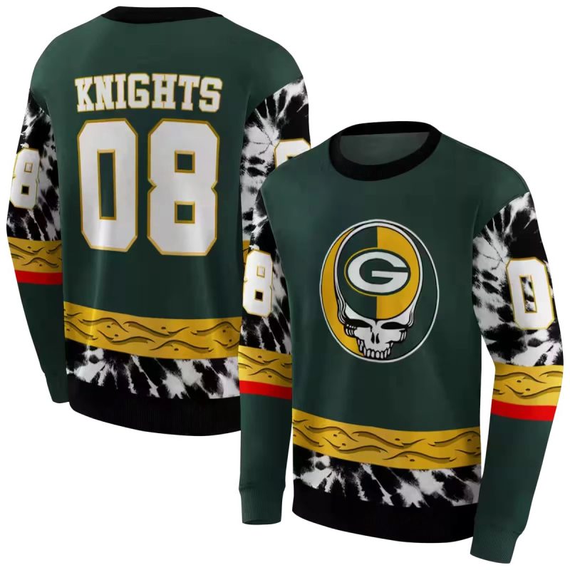 Personalized Green Bay Packers Grateful Vibes Green Aop Sweatshirt 1