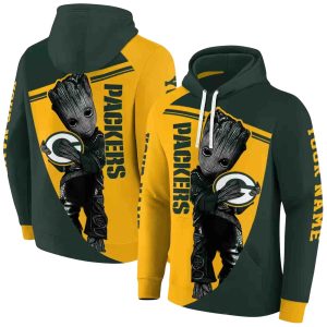 Personalized Green Bay Packers Groot Green AOP Hoodie