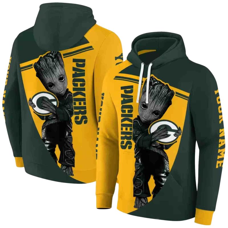 Personalized Green Bay Packers Groot Green Aop Hoodie 1
