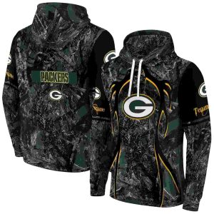 Personalized Green Bay Packers Hunting Theme Green Black AOP Hoodie
