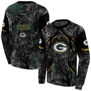 Personalized Green Bay Packers Hunting Theme Green Black AOP Sweatshirt