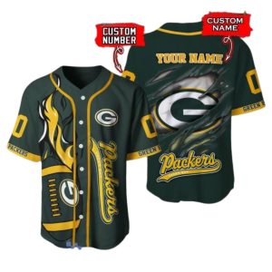 Personalized Green Bay Packers Inside Me Baseball Jersey