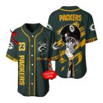 Personalized Green Bay Packers Logo And Helmet Baseball Jersey
