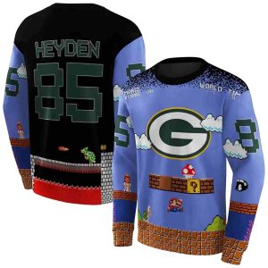 Personalized Green Bay Packers Mario Blue Black AOP Sweatshirt