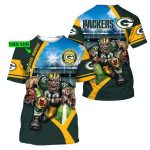 Personalized Green Bay Packers Mascot And Stadium AOP T-Shirt