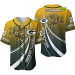 Personalized Green Bay Packers Mascot Art Baseball Jersey