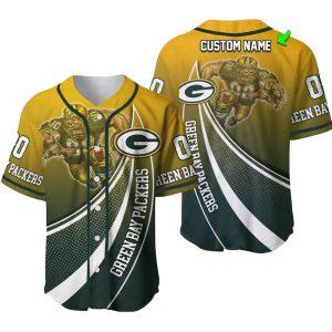 Personalized Green Bay Packers Mascot Art Baseball Jersey