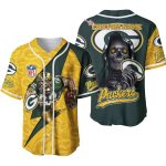 Personalized Green Bay Packers Mascot Skull Baseball Jersey