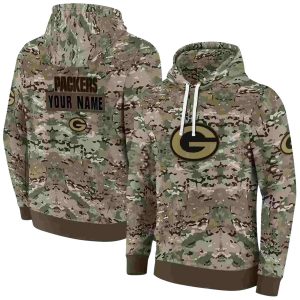Personalized Green Bay Packers Military Style AOP Hoodie