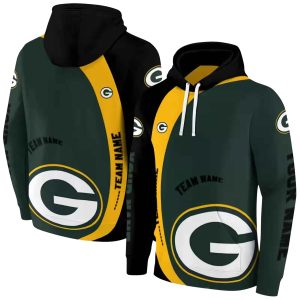 Personalized Green Bay Packers Minimalist Design Green Black AOP Hoodie