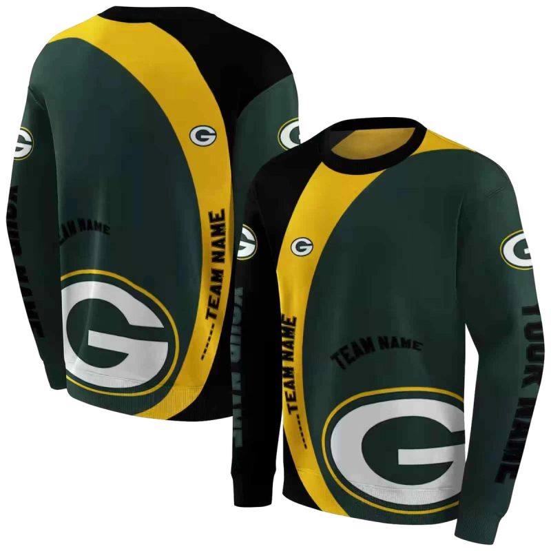 Personalized Green Bay Packers Minimalist Design Green Black Aop Sweatshirt 1