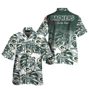 Personalized Green Bay Packers Palm Leaves Hawaiian Shirt