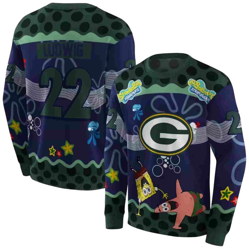 Personalized Green Bay Packers Patrick Star Green Navy Aop Sweatshirt 1