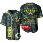 Personalized Green Bay Packers Quality Retro 2025 Baseball Jersey