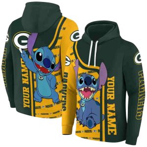 Personalized Green Bay Packers Stitch Green AOP Hoodie