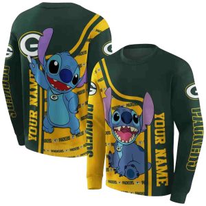 Personalized Green Bay Packers Stitch Ohana Green AOP Sweatshirt