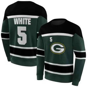 Personalized Green Bay Packers Striped Pattern Green AOP Sweatshirt