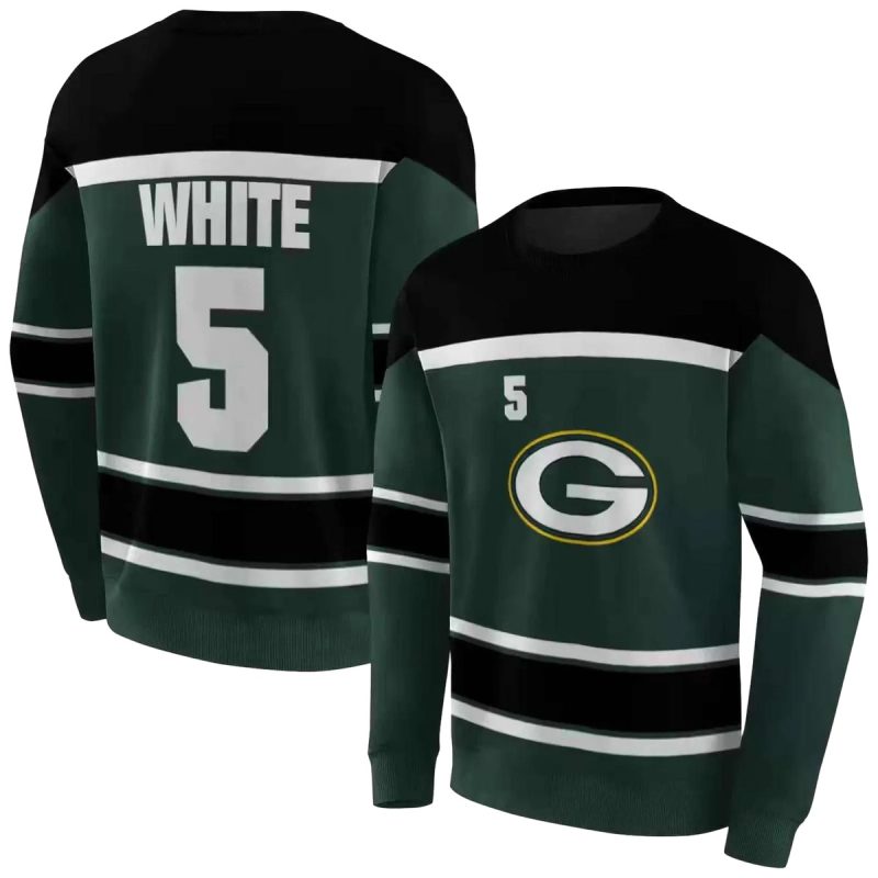 Personalized Green Bay Packers Striped Pattern Green Aop Sweatshirt 1