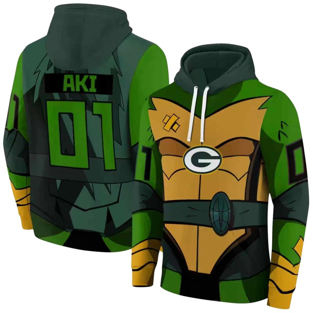 Personalized Green Bay Packers Superhero Armor Green Aop Hoodie 1