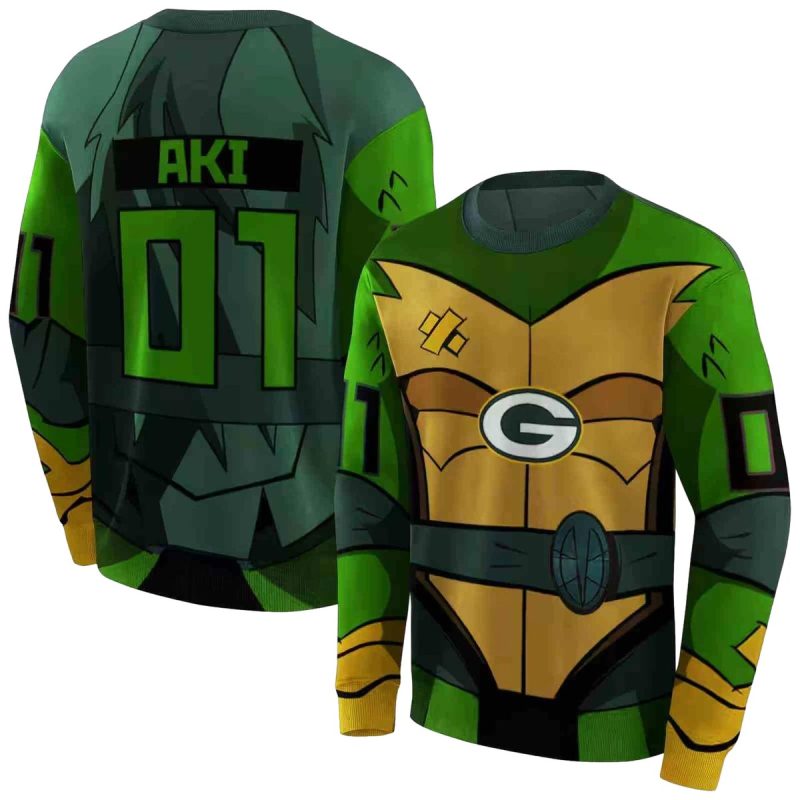 Personalized Green Bay Packers Superhero Armor Green Aop Sweatshirt 1