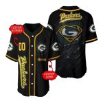 Personalized Green Bay Packers Superman Baseball Jersey