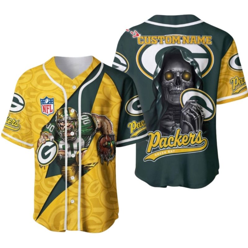 Personalized Green Bay Packers The Reaper Baseball Jersey 1