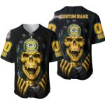 Personalized Green Bay Packers Vampire Skull Baseball Jersey