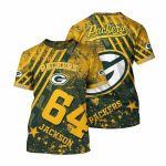 Personalized Green Bay Packers Yellow Retro AOP T-Shirt
