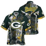 Personalized Green Bay Tropical Palm Fronds Packers Hawaiian Shirt