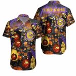 Personalized Halloween Night Vikings Spooky Pumpkin Hawaiian Shirt