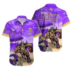 Personalized Helmet And Sand Minnesota Vikings Hawaiian Shirt