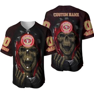 Personalized Horror Skull 49ers Baseball Jersey