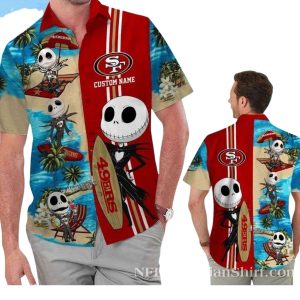 Personalized Jack Skellington And San Francisco 49ers Hawaiian Shirt