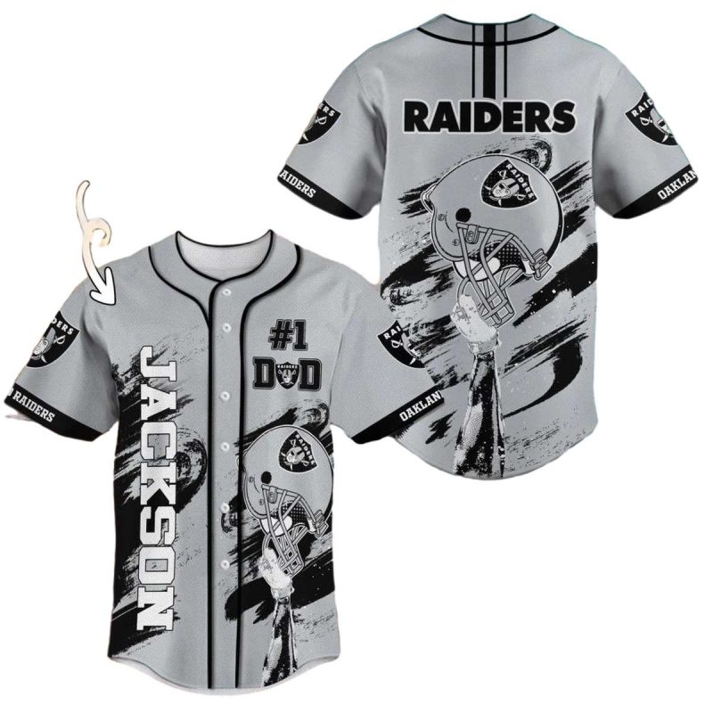 Personalized Las Vegas Raiders 1 Dad Helmet Baseball Jersey 1
