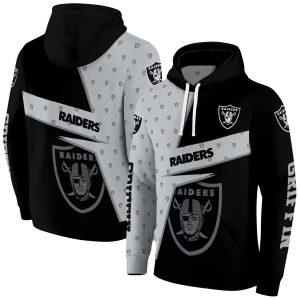 Personalized Las Vegas Raiders Abstract Shape Black AOP Hoodie