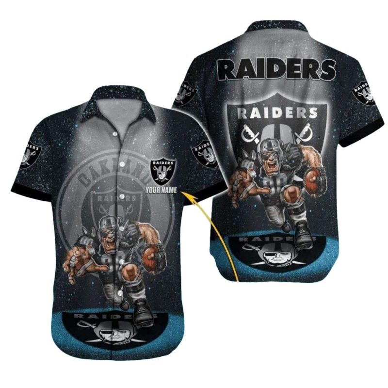 Personalized Las Vegas Raiders Aggressive Mascot Hawaiian Shirt 1